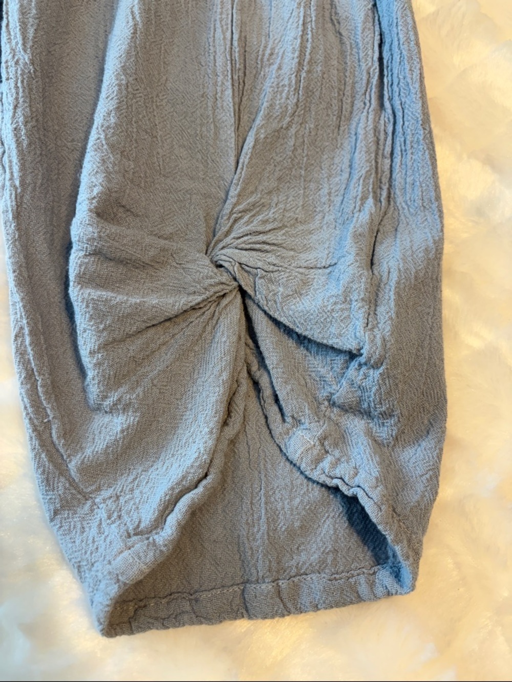 Oh My Gauze! Essie , Dusty blue Textured Gauze Pants - Picture 3 of 6